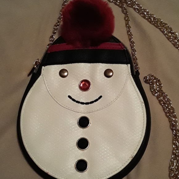 Holiday Arcade Snowman purse w/ chain handle - Picture 2 of 8